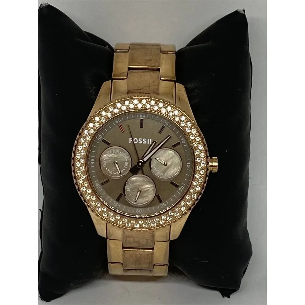 Fossil Stella ES3502 Womens Stainless Steel Analog Dial Quartz Wrist Watch WO177
